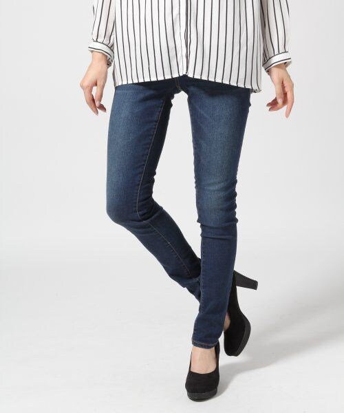 GLOBAL WORK（グローバルワーク）の「デニム５Ｐスリム１４ＦＷ（パンツ・レディース・ホワイト05/ブルー85/ネイビー89・Ｓ/Ｍ/Ｌ/ＸＬ）」の2枚目の写真