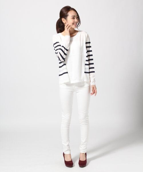 GLOBAL WORK（グローバルワーク）の「デニム５Ｐスリム１４ＦＷ（パンツ・レディース・ホワイト05/ブルー85/ネイビー89・Ｓ/Ｍ/Ｌ/ＸＬ）」の4枚目の写真