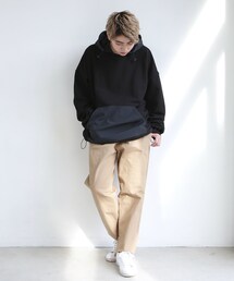 BOYSHE | メゾンピグメント/コットンxストレッチパンツ(ウォッシング加工)ベージュ(チノパンツ)