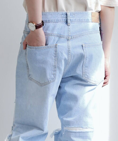 BOYSHE（ボーイシー）の「ハイウエストストレートデニムパンツ　ダメージ加工（デニムパンツ・レディース・その他）」の10枚目の写真