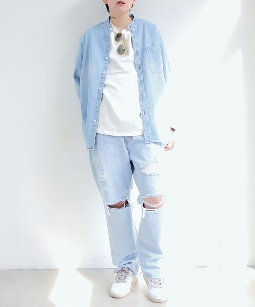 BOYSHE（ボーイシー）の「ハイウエストストレートデニムパンツ　ダメージ加工（デニムパンツ・レディース・その他）」の9枚目の写真