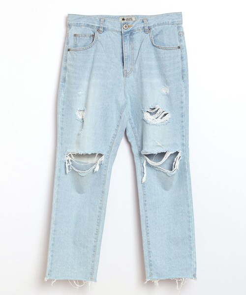 BOYSHE（ボーイシー）の「ハイウエストストレートデニムパンツ　ダメージ加工（デニムパンツ・レディース・その他）」の11枚目の写真