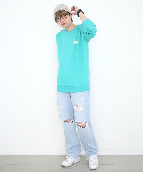 BOYSHE（ボーイシー）の「ハイウエストストレートデニムパンツ　ダメージ加工（デニムパンツ・レディース・その他）」の6枚目の写真