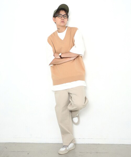 BOYSHE（ボーイシー）の「コットンストレッチワイドパンツ（チノパンツ・レディース・その他）」の4枚目の写真