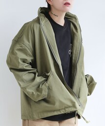BOYSHE | ビッグシルエット ミリタリーブルゾン/ルーズシルエットFIELD JACKET　カーキ(ミリタリージャケット)