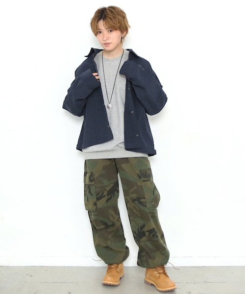 BOYSHE（ボーイシー）の「NCスナップシャツ ワークシャツジャケット ルーズシルエット　ネイビー（ブルゾン・レディース・その他）」の6枚目の写真