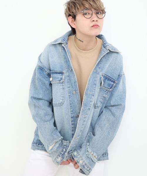 BOYSHE（ボーイシー）の「Damage DENIM JK/ダメージデニムジャケット（デニムジャケット・レディース・その他）」の9枚目の写真