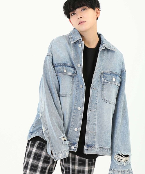 BOYSHE（ボーイシー）の「Damage DENIM JK/ダメージデニムジャケット（デニムジャケット・レディース・その他）」の4枚目の写真
