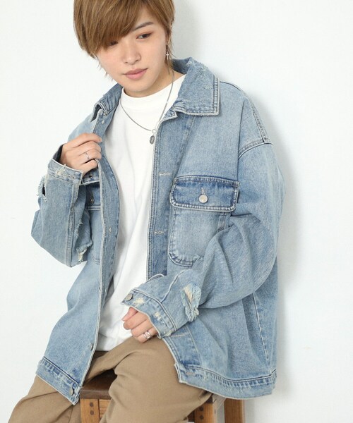 BOYSHE（ボーイシー）の「Damage DENIM JK/ダメージデニムジャケット（デニムジャケット・レディース・その他）」の7枚目の写真
