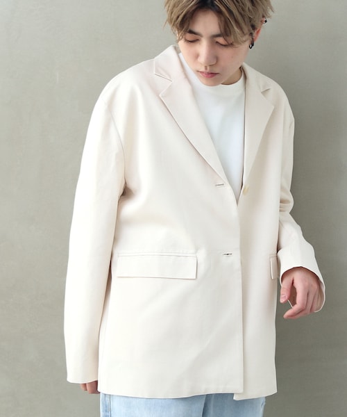 BOYSHE（ボーイシー）の「リヨセル/コットン ボクスシルエットテーラードジャケット　ベージュ（テーラードジャケット・レディース・その他）」の7枚目の写真