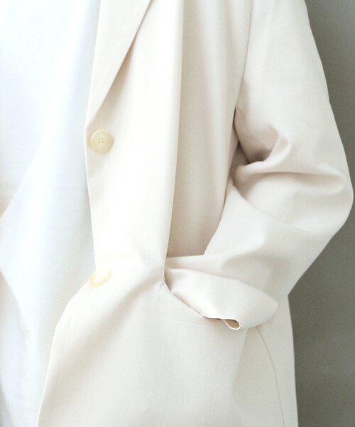 BOYSHE（ボーイシー）の「リヨセル/コットン ボクスシルエットテーラードジャケット　ベージュ（テーラードジャケット・レディース・その他）」の8枚目の写真