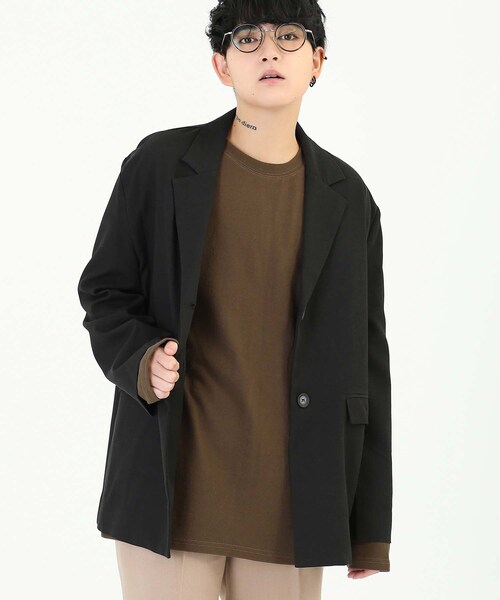 BOYSHE（ボーイシー）の「リヨセル/コットン ボクスシルエットテーラードジャケット  ブラック（テーラードジャケット・レディース・その他）」の3枚目の写真