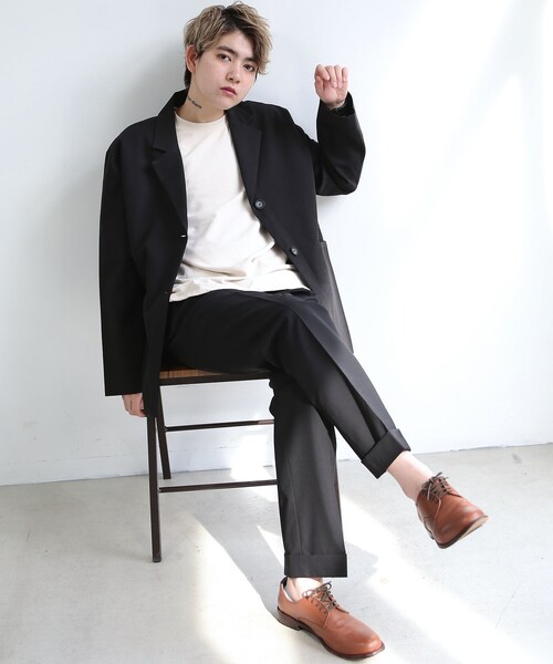 BOYSHE（ボーイシー）の「リヨセル/コットン ボクスシルエットテーラードジャケット  ブラック（テーラードジャケット・レディース・その他）」の9枚目の写真