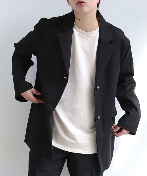 BOYSHE（ボーイシー）の「リヨセル/コットン ボクスシルエットテーラードジャケット  ブラック（テーラードジャケット・レディース・その他）」の5枚目の写真