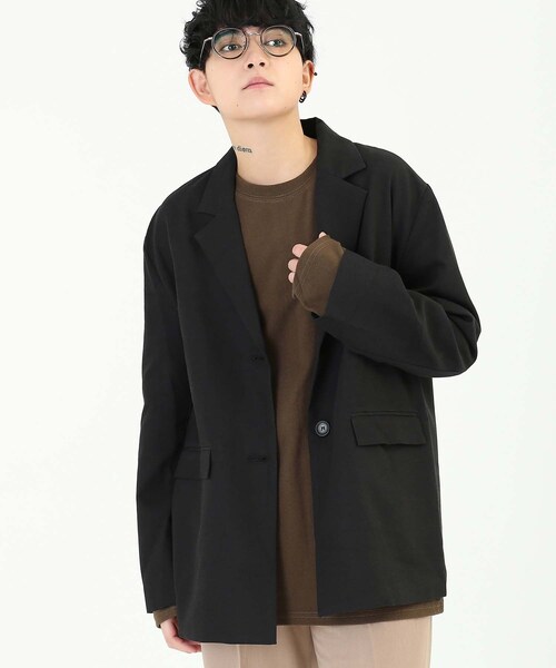 BOYSHE（ボーイシー）の「リヨセル/コットン ボクスシルエットテーラードジャケット  ブラック（テーラードジャケット・レディース・その他）」の2枚目の写真