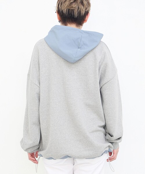 no brand（ノーブランド）の「2配色ビックプルオーバー パーカー　グレー（パーカー・レディース・その他）」の8枚目の写真