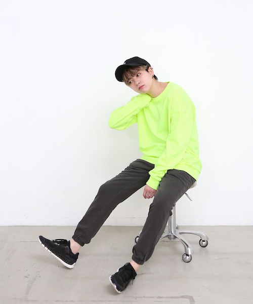 no brand（ノーブランド）の「コットン スウェット カットソー　ネオンイエロー（スウェット・レディース・その他）」の2枚目の写真