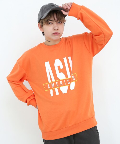 BOYSHE（ボーイシー）の「コットン スウェット USAカットソー　オレンジ（スウェット・レディース・その他）」の2枚目の写真