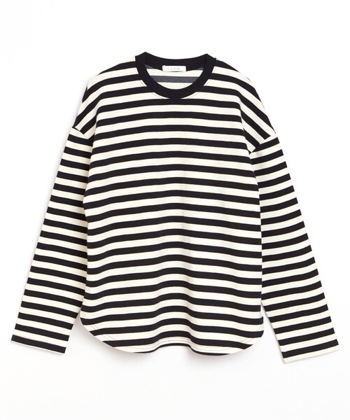 BOYSHE（ボーイシー）の「MacaronクルーネックボーダーTシャツ  ブラック（Tシャツ/カットソー・レディース・その他）」の6枚目の写真