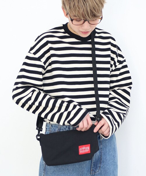 BOYSHE（ボーイシー）の「MacaronクルーネックボーダーTシャツ  ブラック（Tシャツ/カットソー・レディース・その他）」の5枚目の写真