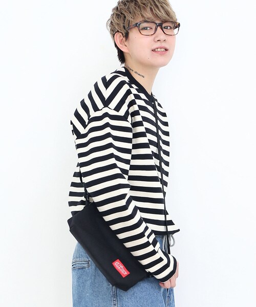 BOYSHE（ボーイシー）の「MacaronクルーネックボーダーTシャツ  ブラック（Tシャツ/カットソー・レディース・その他）」の3枚目の写真