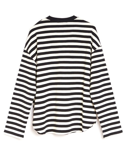 BOYSHE（ボーイシー）の「MacaronクルーネックボーダーTシャツ  ブラック（Tシャツ/カットソー・レディース・その他）」の9枚目の写真