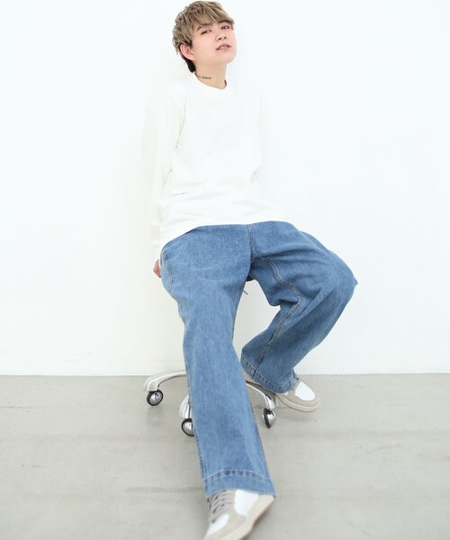 BOYSHE（ボーイシー）の「シンプルロングTシャツ オーバーサイズカットソー　ホワイト（Tシャツ/カットソー・レディース・その他）」の7枚目の写真