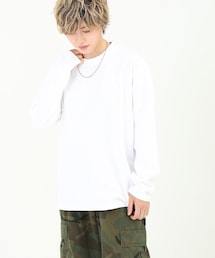 BOYSHE | シンプルロングTシャツ オーバーサイズカットソー ホワイト(Tシャツ/カットソー)