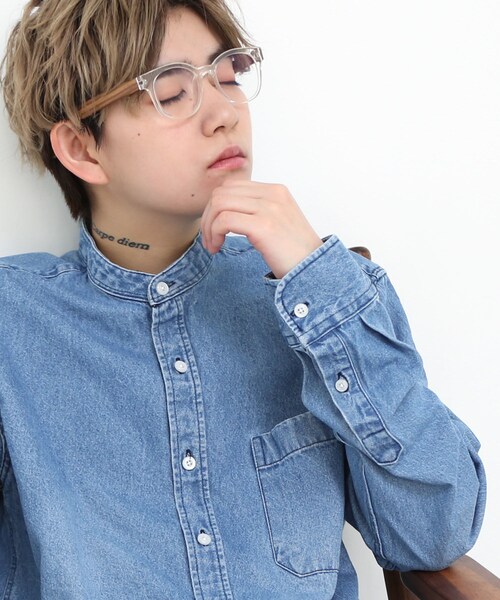 BOYSHE（ボーイシー）の「Orari チャイナカラーデニムシャツ　ブルー（シャツ/ブラウス・レディース・その他）」の6枚目の写真