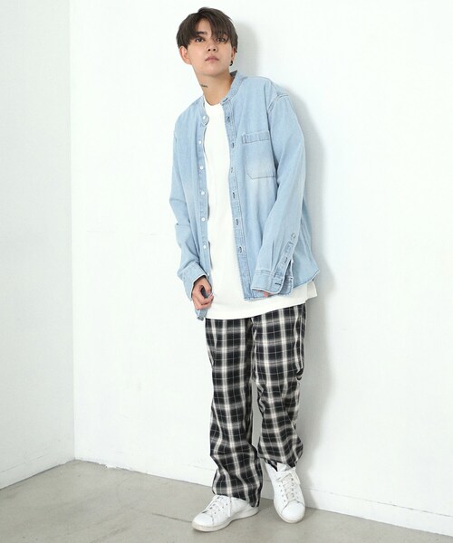 BOYSHE（ボーイシー）の「Orari チャイナカラーデニムシャツ　ライトブルー（シャツ/ブラウス・レディース・その他）」の8枚目の写真