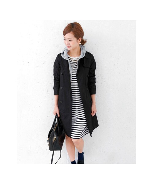 URBAN RESEARCH DOORS(アーバンリサーチドアーズ)の「ライナー付きトレンチコート(ジャケット/アウター・レディース・BEIGE/BLACK・one)」の12枚目の写真