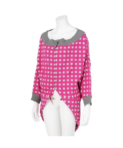 mercibeaucoup,（メルシーボークー）の「メルシーボークー、 / Ｂ：コウシドコチェック / パーカ（トップス・レディース・navy(13)/pink(18)・01）」の6枚目の写真