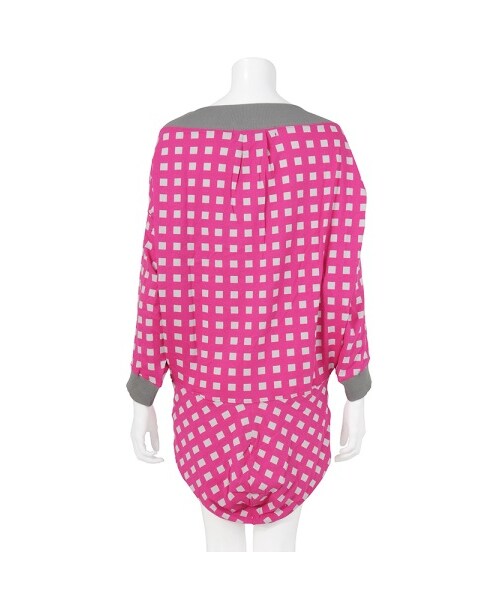 mercibeaucoup,（メルシーボークー）の「メルシーボークー、 / Ｂ：コウシドコチェック / パーカ（トップス・レディース・navy(13)/pink(18)・01）」の3枚目の写真