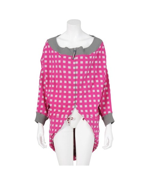 mercibeaucoup,（メルシーボークー）の「メルシーボークー、 / Ｂ：コウシドコチェック / パーカ（トップス・レディース・navy(13)/pink(18)・01）」の2枚目の写真