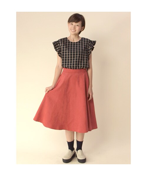 w closet（ダブルクローゼット）の「【A/W】カルゼ生地フレアスカート（パンツ・レディース・レッド/D.グレー/ブラック・FREE）」の10枚目の写真