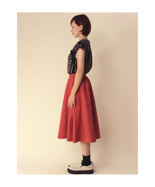 w closet（ダブルクローゼット）の「【A/W】カルゼ生地フレアスカート（パンツ・レディース・レッド/D.グレー/ブラック・FREE）」の5枚目の写真