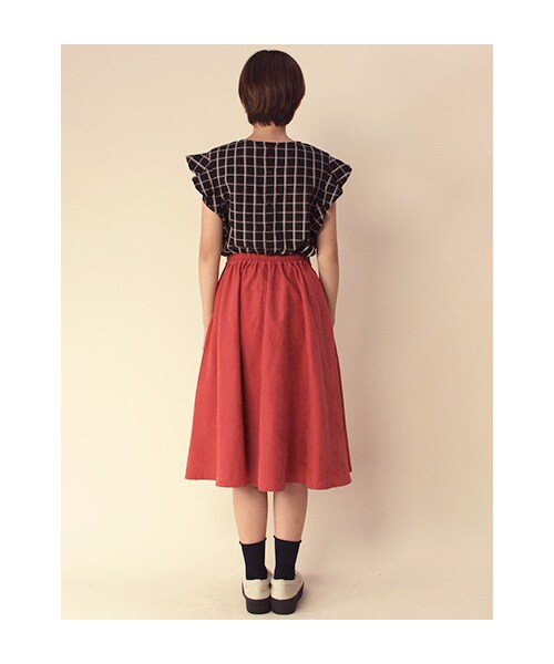 w closet（ダブルクローゼット）の「【A/W】カルゼ生地フレアスカート（パンツ・レディース・レッド/D.グレー/ブラック・FREE）」の6枚目の写真