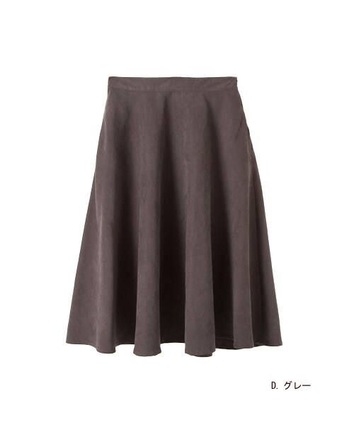 w closet（ダブルクローゼット）の「【A/W】カルゼ生地フレアスカート（パンツ・レディース・レッド/D.グレー/ブラック・FREE）」の3枚目の写真