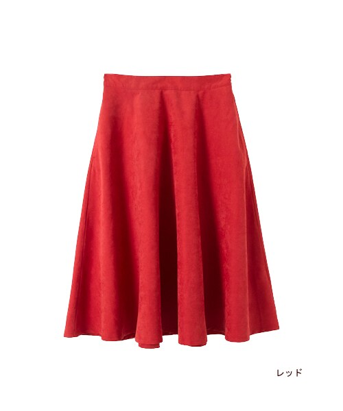 w closet（ダブルクローゼット）の「【A/W】カルゼ生地フレアスカート（パンツ・レディース・レッド/D.グレー/ブラック・FREE）」の2枚目の写真