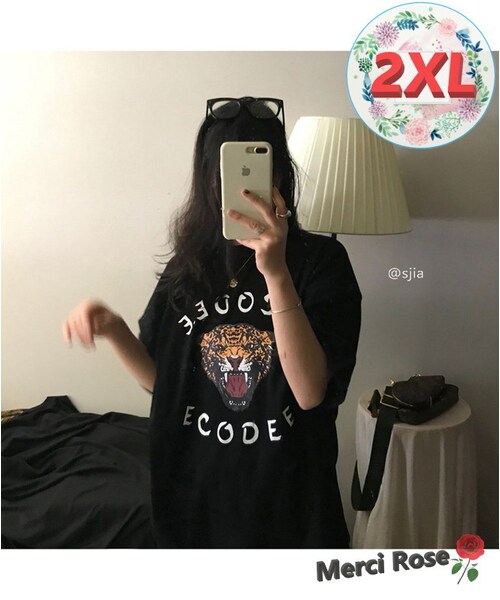 No Brand ノーブランド の ユルっと可愛い タイガー ビッグtシャツ ブラック 2xl 大きいサイズ アニマル 虎 半袖 K 315 ゆるかわ トップス 夏 春 韓国服 K 315 Bk Xxl その他雑貨 Wear