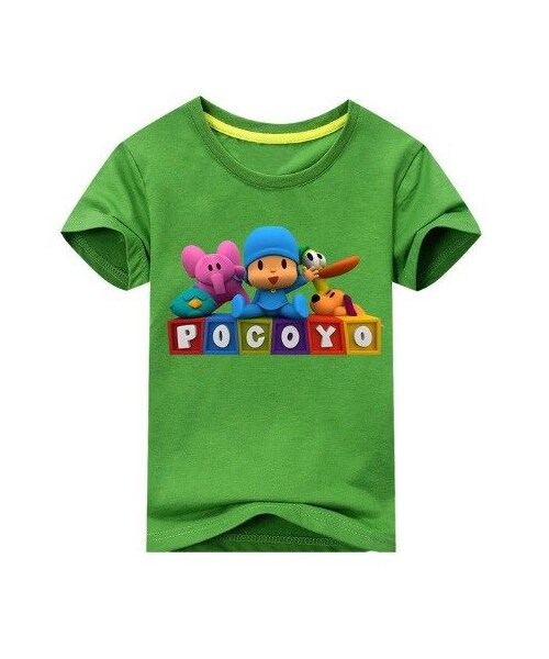 no brand(ノーブランド)の「ぽこよ POCOYO 子供 アニメ Tシャツ キッズ服 アニメグッズ グリーン(Tシャツ/カットソー・キッズ・その他)」の1枚目の写真
