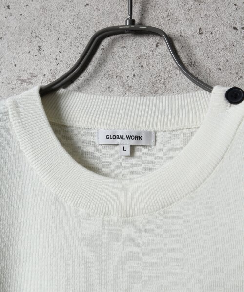 GLOBAL WORK(グローバルワーク)の「コットンニットボーダープルオーバー(トップス・メンズ・ホワイト05/ブラック09・S/M/L)」の4枚目の写真