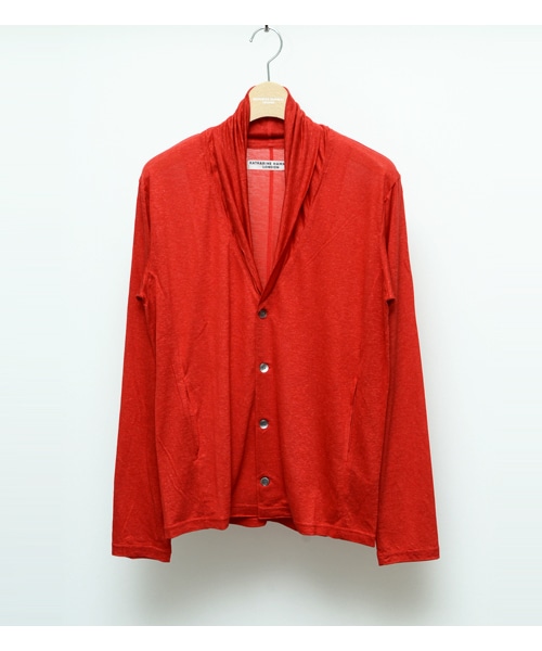KATHARINE HAMNETT LONDON （キャサリンハムネットロンドン）の「OVER COLLAR CARDIGAN　14（トップス・メンズ・ネイビー/グリーン/レッド/グレー・M/L/AL）」の4枚目の写真
