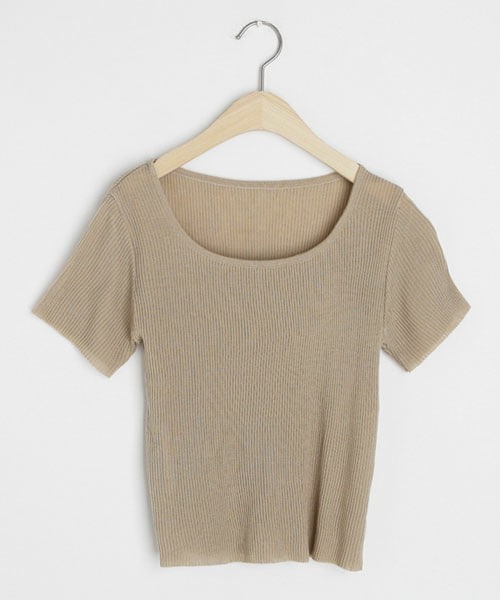 DHOLIC（ディーホリック）の「ラウンドスリムリブニット（ニット/セーター・レディース・オレンジ/ブラック/グリーン/ブルー/ベージュ・FREE）」の3枚目の写真