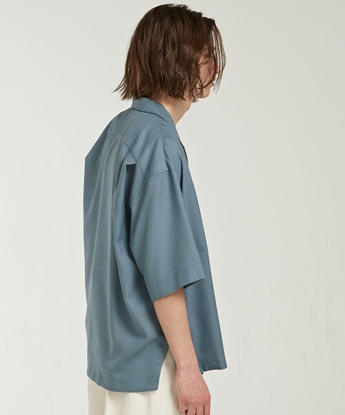 LIDNM（リドム）の「CUPRO RELAX OPEN COLLAR（シャツ/ブラウス・メンズ・ブルー系・MEDIUM/LARGE）」の3枚目の写真