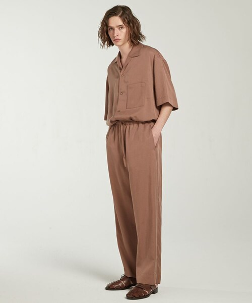LIDNM（リドム）の「CUPRO RELAX PAJAMA PANTS（スラックス・メンズ・ブラウン系・SMALL/MEDIUM）」の4枚目の写真