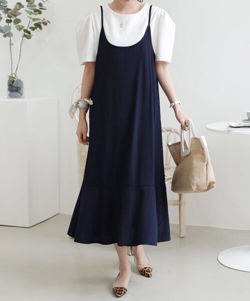 DHOLIC（ディーホリック）の「フレアヘムキャミワンピース（ドレス・レディース・ブラック/その他・FREE）」の2枚目の写真