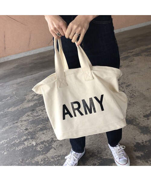 copine（コピン）の「再入荷！ARMYロゴトートバッグ/エコバッグ(3color)【クリックポスト対象商品】（トートバッグ・レディース・その他）」の5枚目の写真