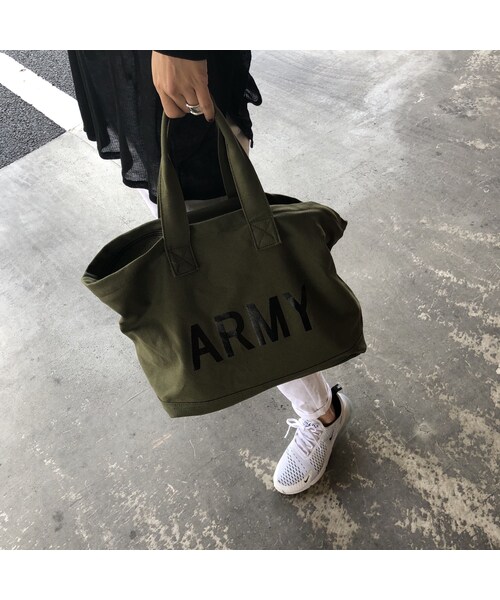 copine（コピン）の「再入荷！ARMYロゴトートバッグ/エコバッグ(3color)【クリックポスト対象商品】（トートバッグ・レディース・その他）」の6枚目の写真