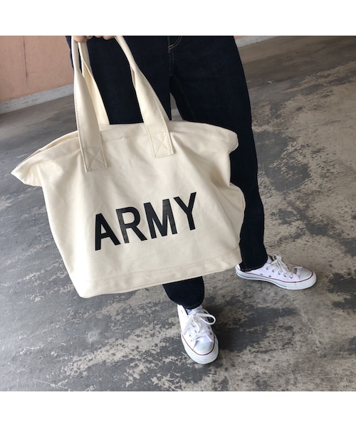 copine（コピン）の「再入荷！ARMYロゴトートバッグ/エコバッグ(3color)【クリックポスト対象商品】（トートバッグ・レディース・その他）」の4枚目の写真